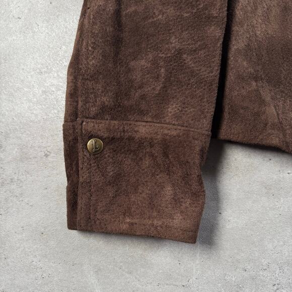Vintage Live a Little brown suede leather jacket size medium - Picture 6 of 8